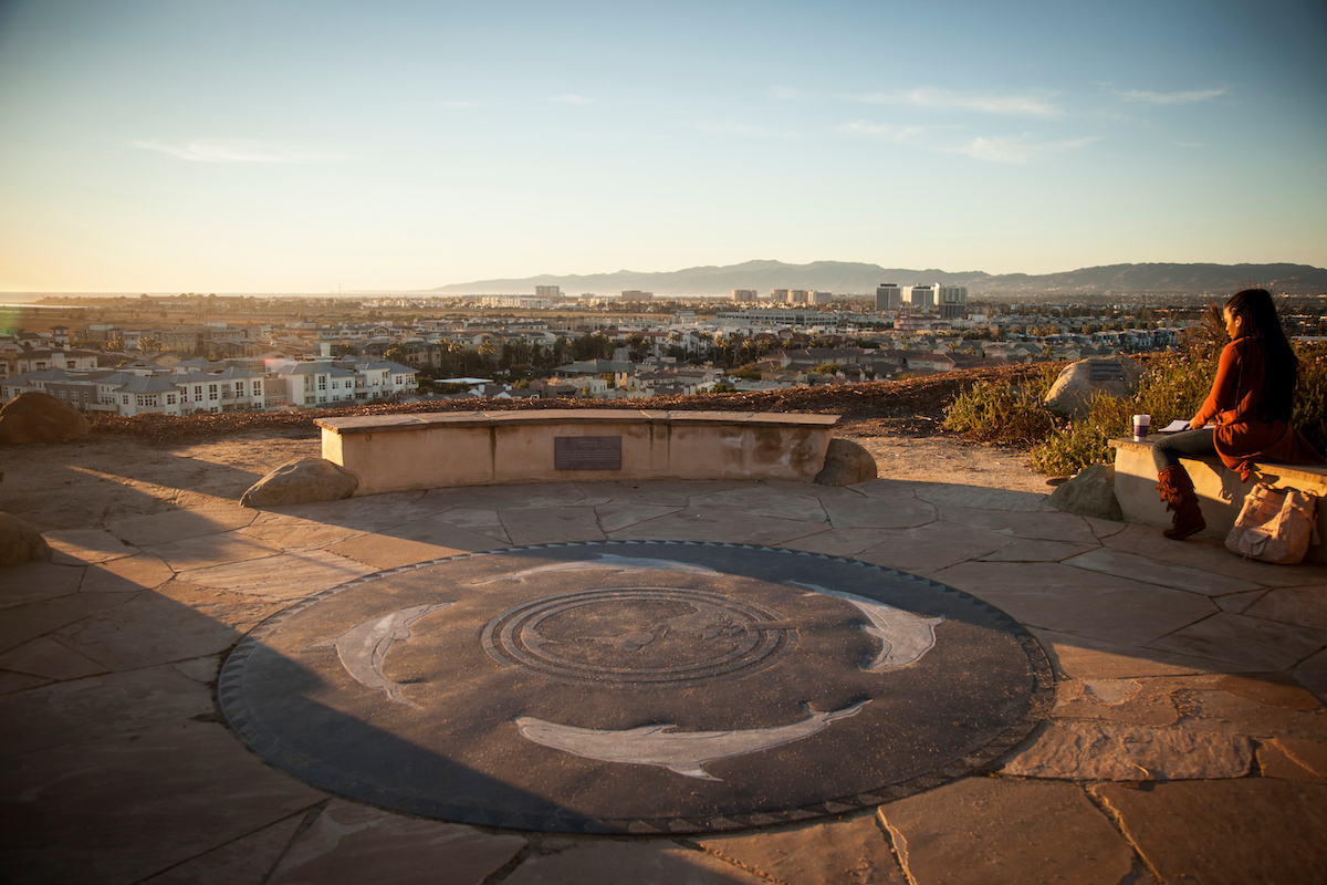 View of the Tongva Memorial on the LMU bluff, overlooking Playa Vista